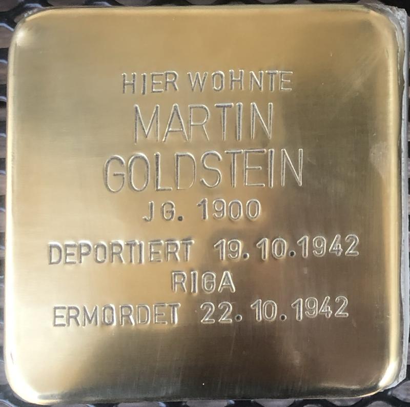 Stolperstein von Martin Goldstein © Stolpersteingruppe Pankow