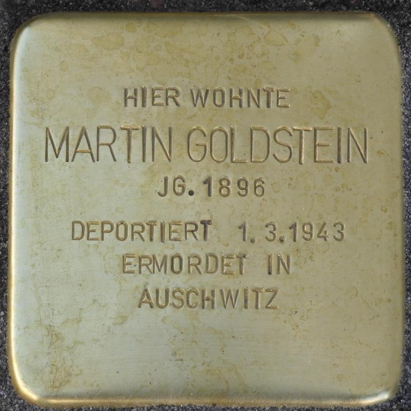 Stolperstein für Martin Goldstein; Bild: Stolpersteine-Initiative CW, Hupka
