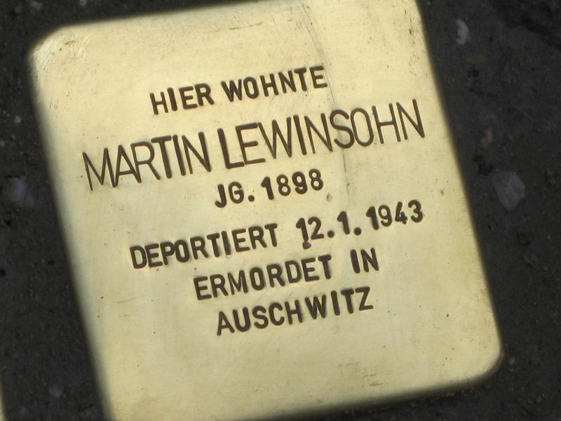 Stolperstein für Martin Lewinsohn. Copyright: MTS