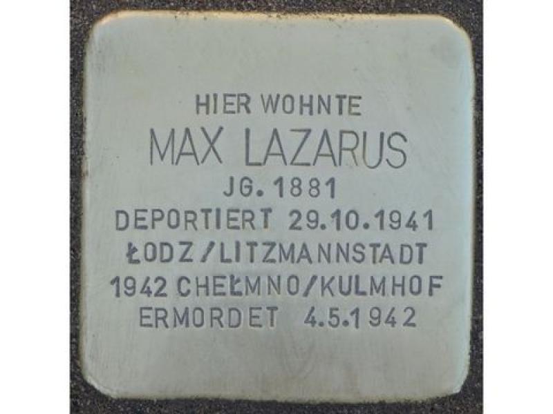 Stolperstein für Max Lazarus