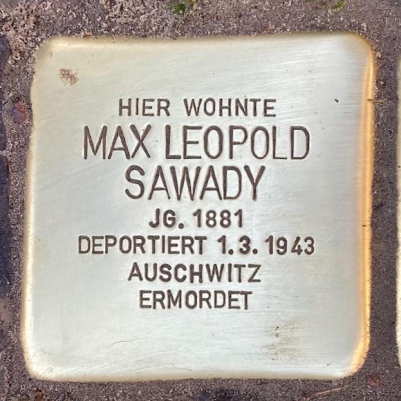 Stolperstein Max Sawady © Koordinierungsstelle Stolpersteine Berlin