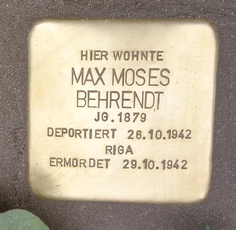 Stolperstein Max Moses Behrendt © Koordinierungsstelle Stolpersteine Berlin
