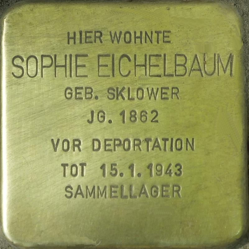 Stolperstein für Sophie Eichelbaum. Bild: Stolpersteine-Initiative CW, Hupka