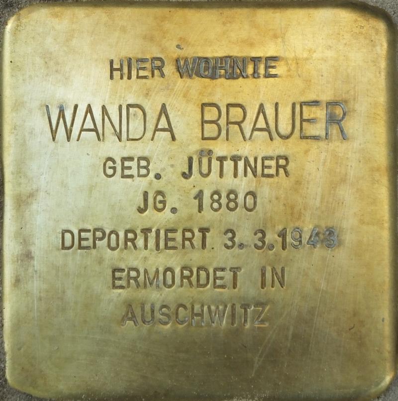 Stolperstein für Wanda Brauer. Bild: Stolpersteine-Initiative CW, Hupka