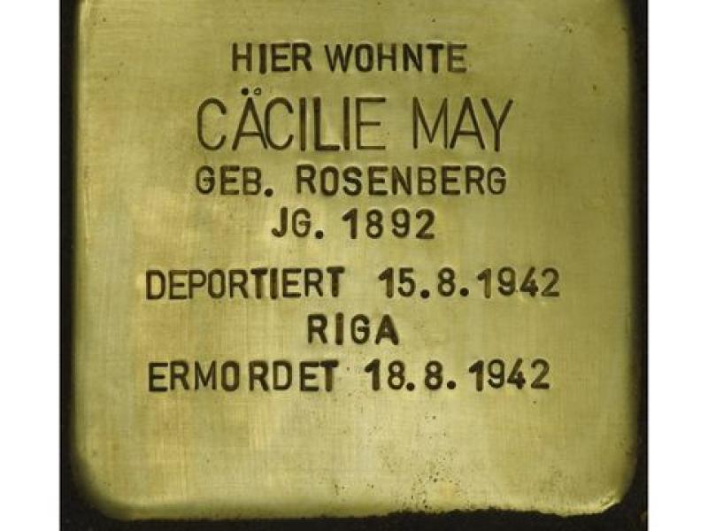 Stolperstein Cäcilie May © H.J. Hupka