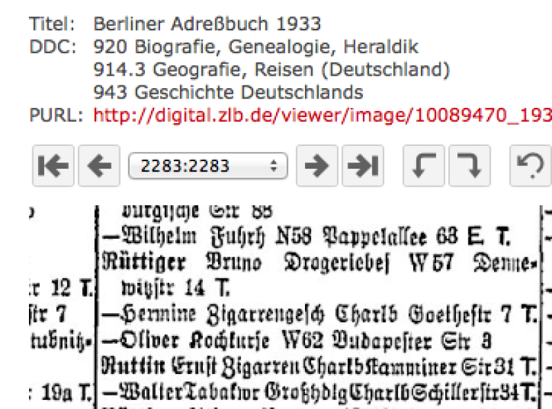 Adressbucheintrag von 1931 Bild: Jüdisches Adressbuch von 1931