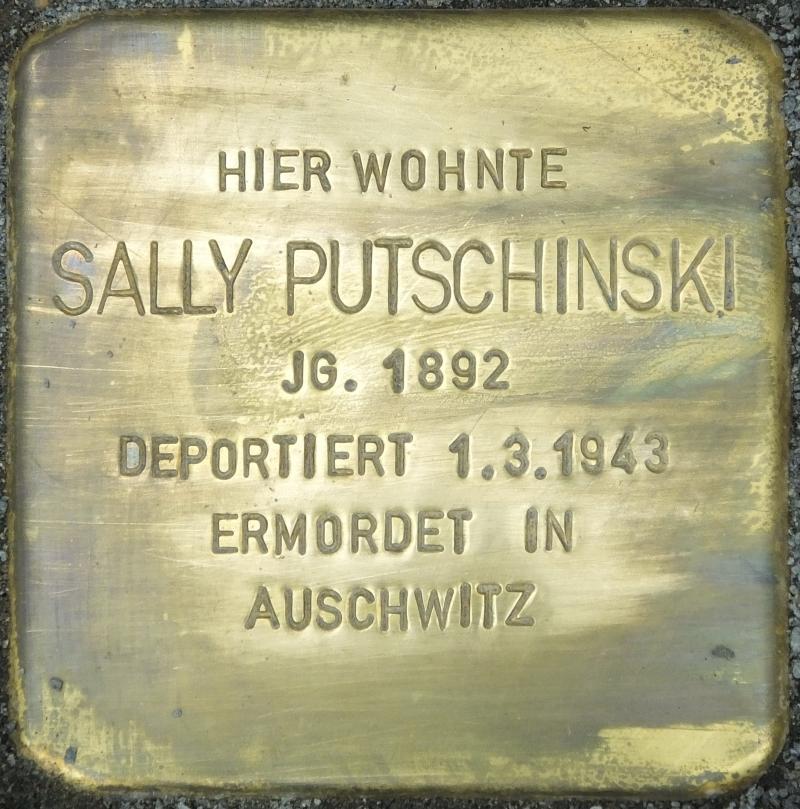 Stolperstein Sally Putschinski, Foto:H.-J. Hupka, 2014