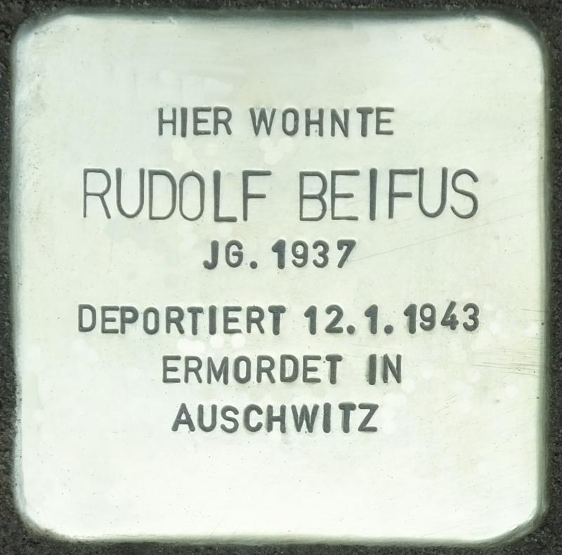 Stolperstein Rudolf Beifus Bild: H.-J. Hupka, 2014
