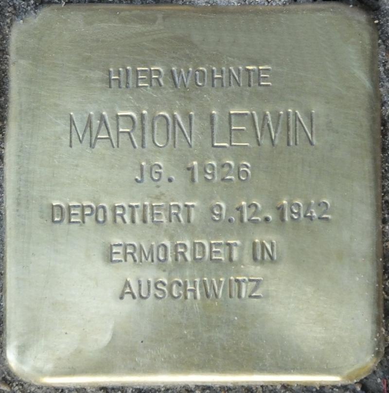 Stolperstein für  Marion Lewinr© H.-J.Hupka, 2014