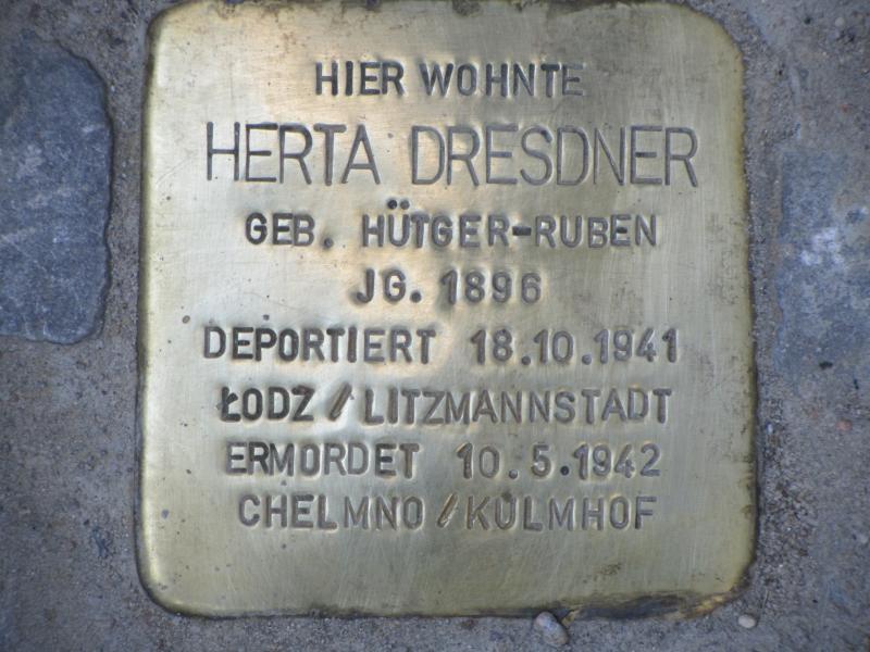 Stolperstein Herta Dresdner Bild: Stolperstein-Initiative CW