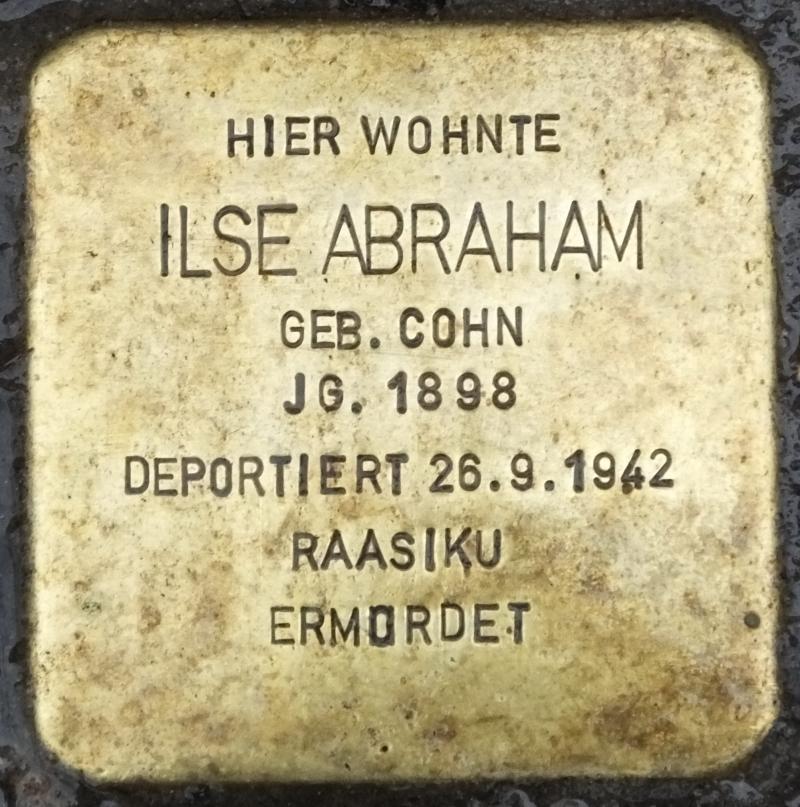 Stolperstein Ilse Abraham, Foto: H.-J. Hupka