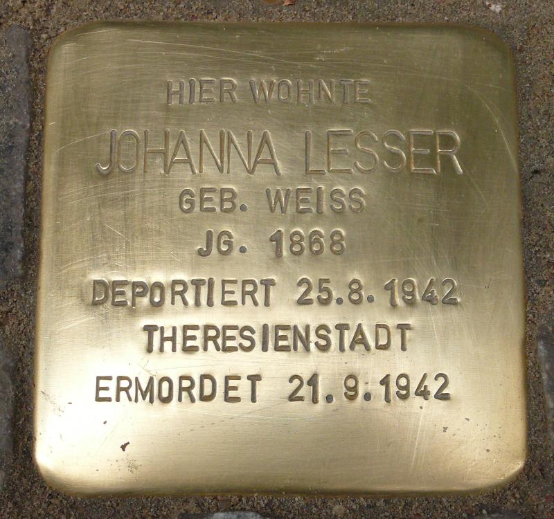 Stolperstein Johanna Lesser©C.Timper