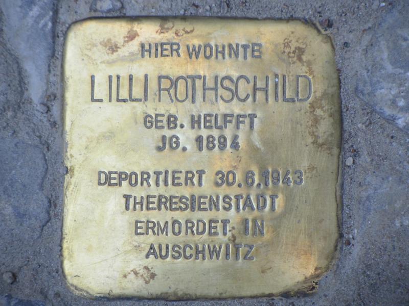 Stolperstein Lilli Rothschild Bild: Stolperstein-Initiative CW