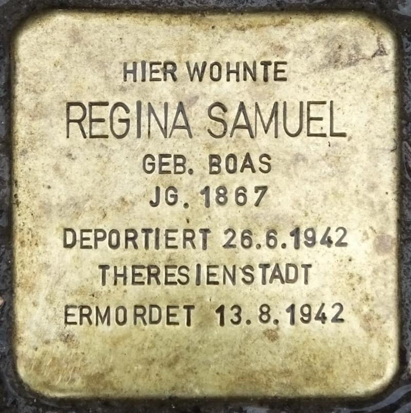 Stolperstein Regina Salomon, Foto: H.-J. Hupka