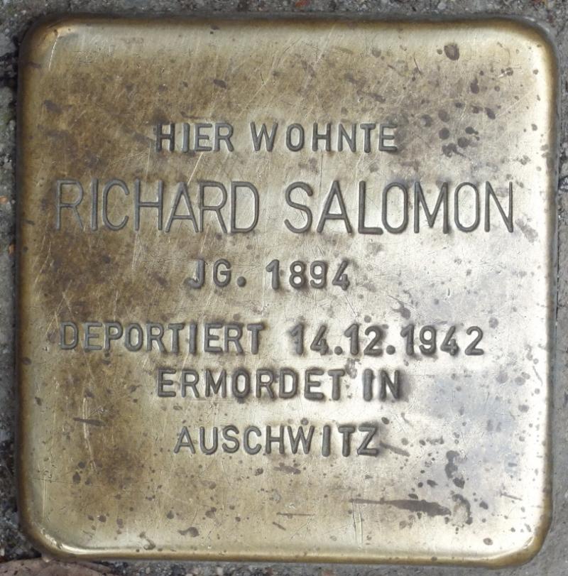Stolperstein für Richard Salomon, Foto: Stolpersteine-Initiative CW, Hupka