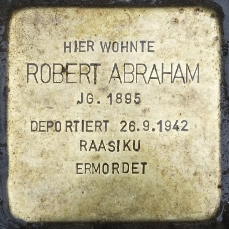 Stolperstein Robert Abraham, Foto: H.-J. Hupka