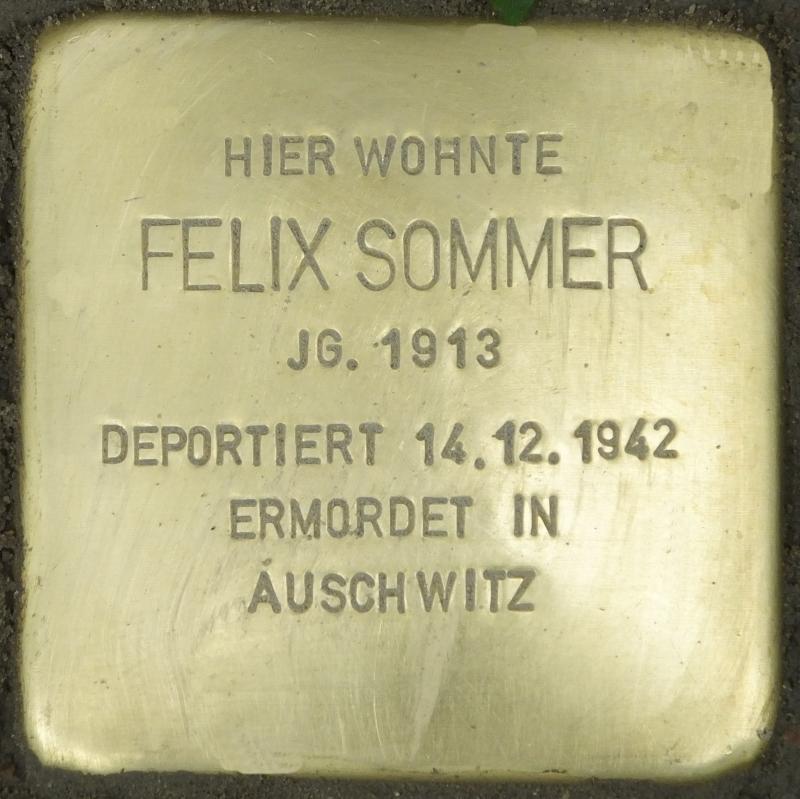 Stolperstein von Felix Sommer