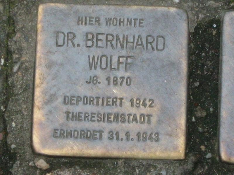 Stolperstein für Dr. Bernhard Wolff. Copyright: MTS