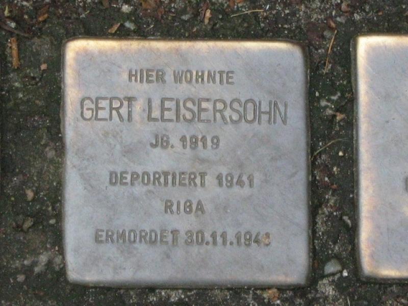 Stolperstein für Gert Leisersohn. Copyright: MTS