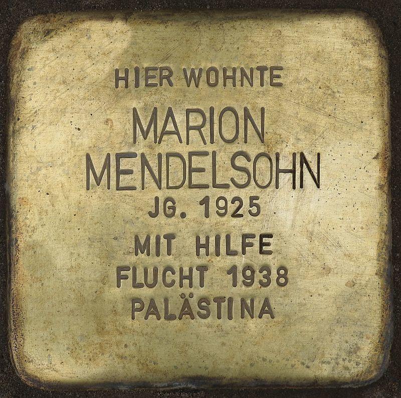 Stolperstein Marion Mendelsohn - Bild: Stolpersteine-Initiative CW, Hupka 