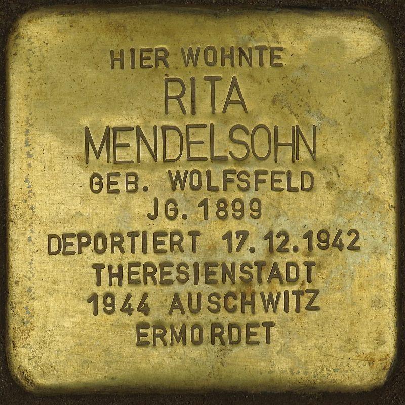 Stolperstein Rita Mendelsohn Bild: Stolpersteine-Initiative CW, Hupka 