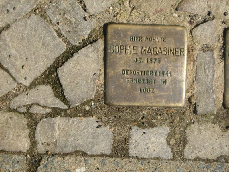 Stolperstein für Sophie Magasiner, Foto: MTS