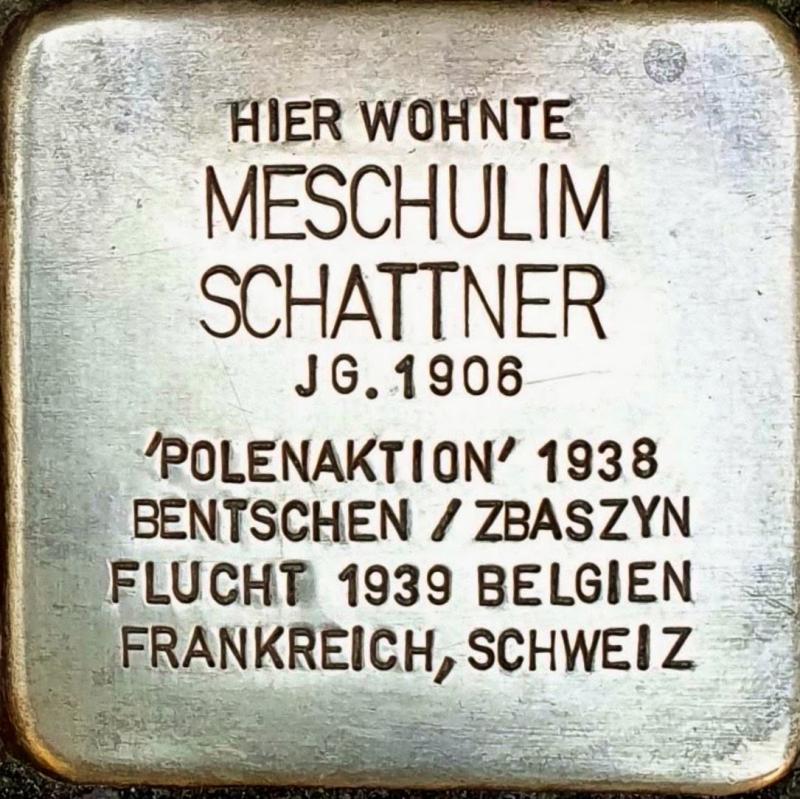 Stolperstein Meschulim Schattner, Foto: Howard Shattner