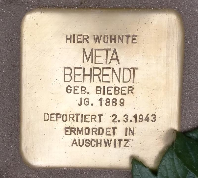 Stolperstein Meta Behrendt © Koordinierungsstelle Stolpersteine Berlin