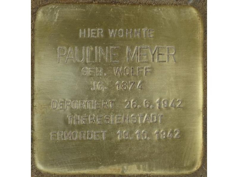 Stolperstein für Pauline Meyer © Stolpersteine-Initiative CW, Hupka