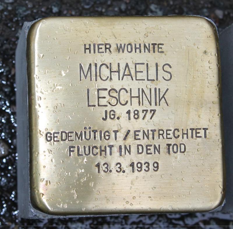 Stolperstein Michaelis Leschnik © Koordinierungsstelle Stolpersteine Berlin