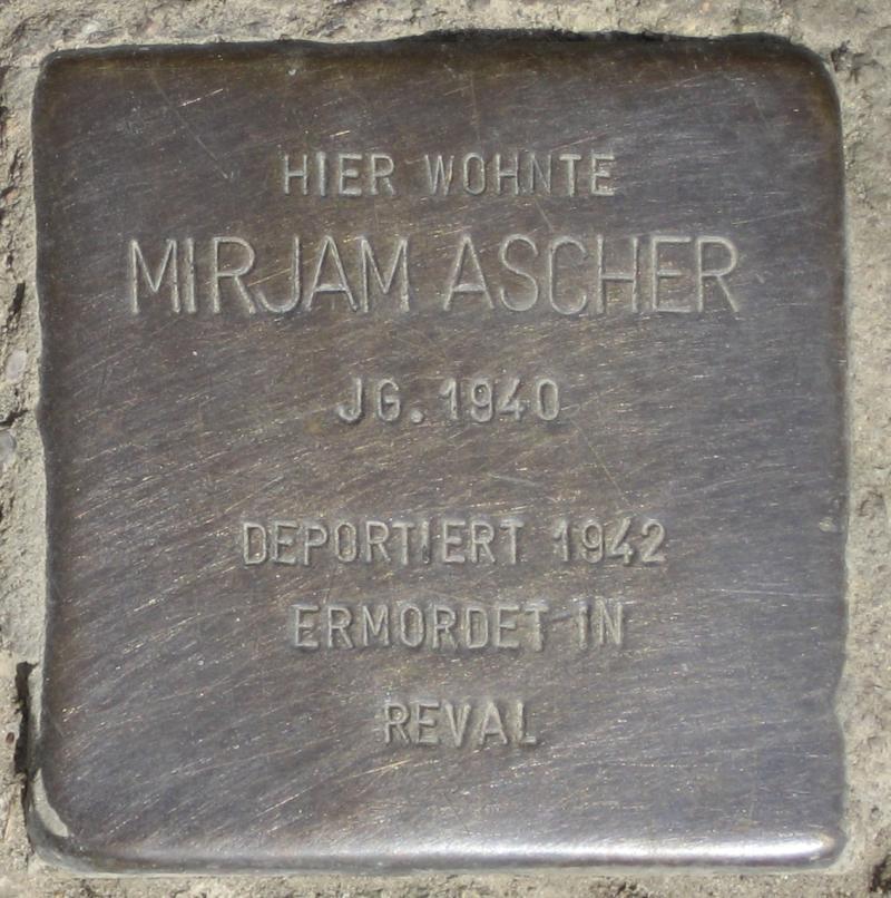 Stolperstein für Mirjam Ascher.