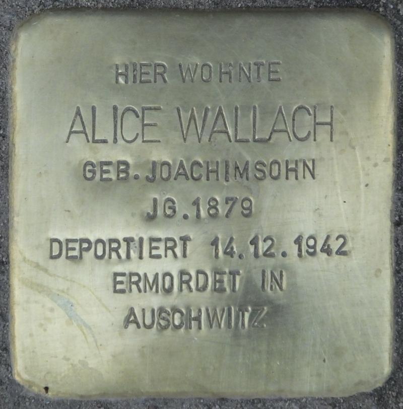 Stolperstein Alice Wallach© Initiative Charlottenburg-Wilmersdorf, April 2013