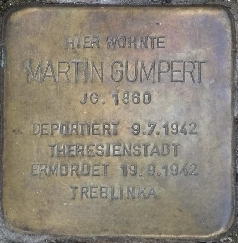 Stolperstein Martin Gumpert, Foto:H.-J. Hupka, 2013