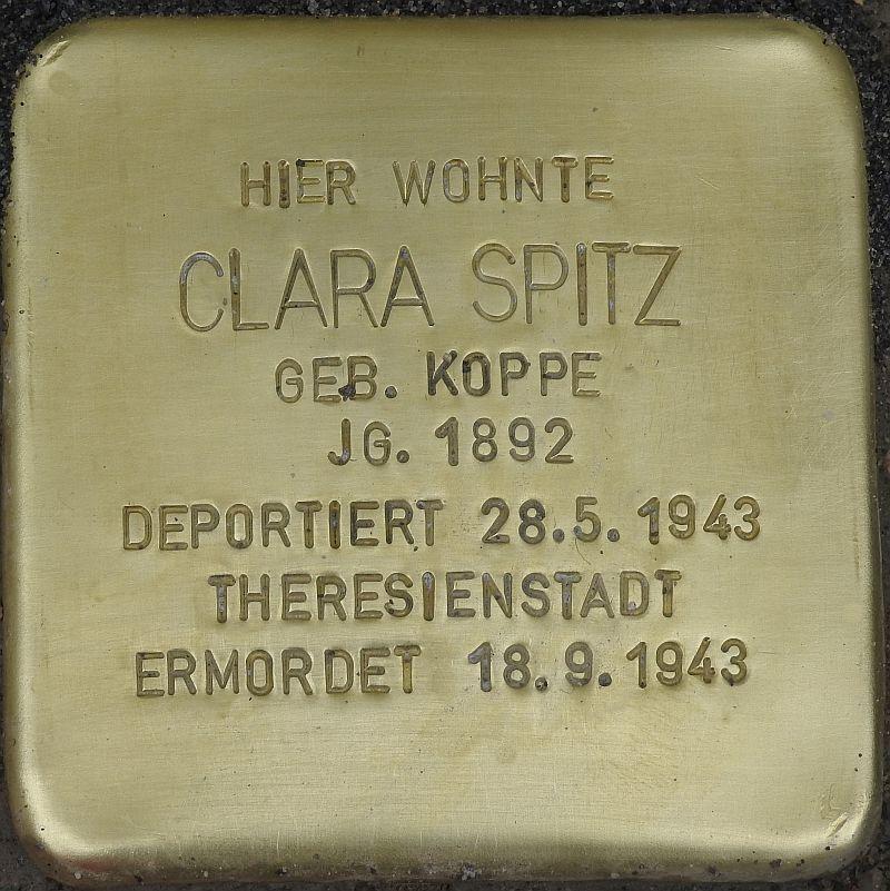 Stolperstein Clara Spitz © Stolpersteine-Initiative CW, Hupka 