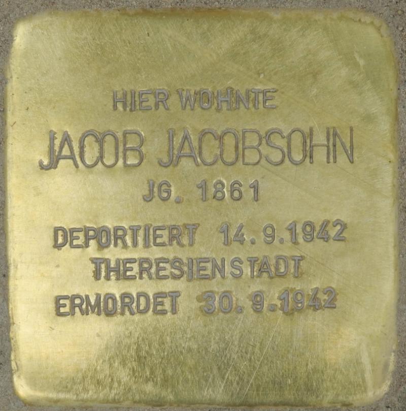 Stolperstein Jacob Jacobsohn, Bild: Stolpersteine-Initiative CW, Hupka