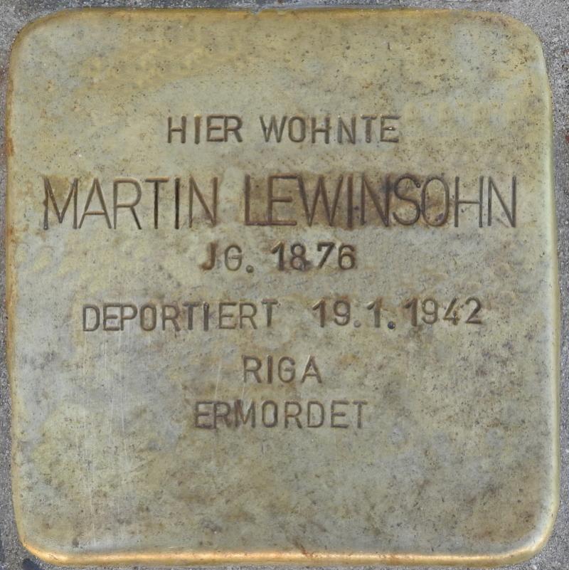 Stolperstein Martin Lewinsohn (Bild: Stolperstein-Initiative CW, Hupka)