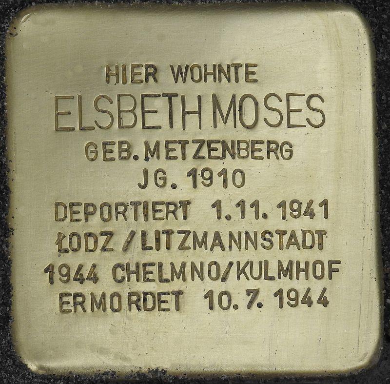 Stolperstein Elsbeth Moses - Bild: Stolpersteine-Initiative CW, Hupka 