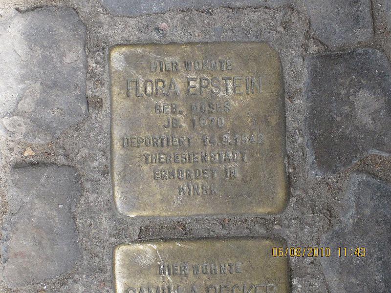 Stolperstein für Flora Epstein. Copyright: MTS