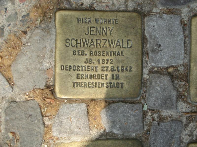 Stolperstein für Jenny Schwarzwald, Foto: MTS