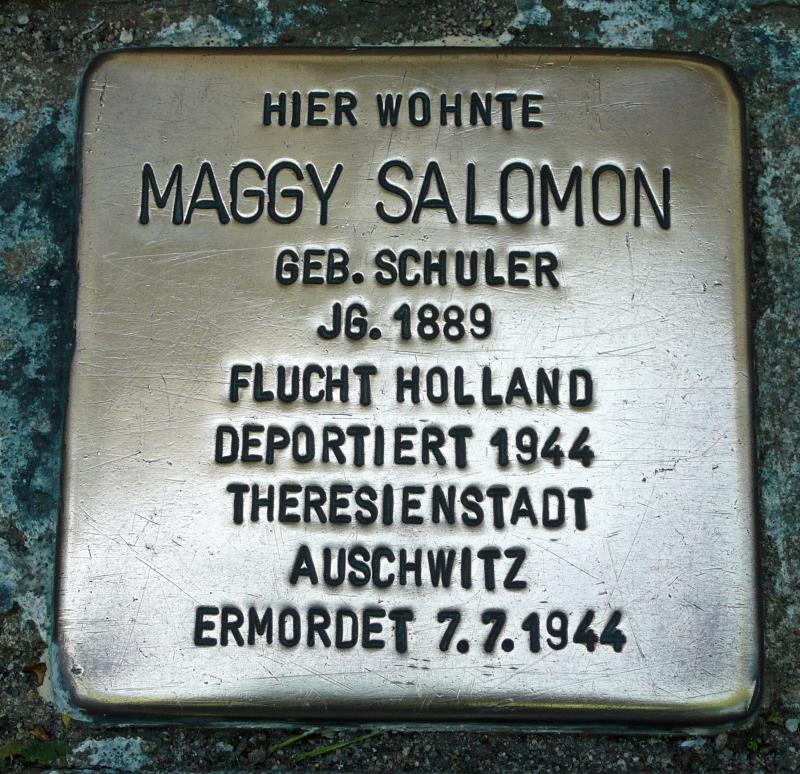 Stolperstein für Maggy Salomon Bild: Stolpersteine-Initiative CW, Timper