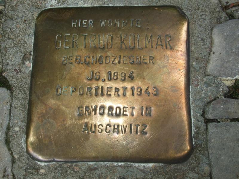 Stolperstein für Gertrud Kolmar. Copyright: MTS