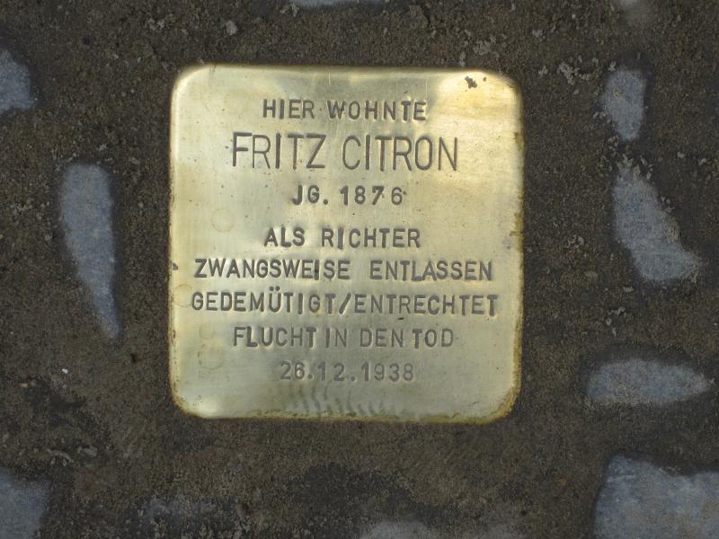 Stolperstein für Fritz Citron. Copyright: MTS