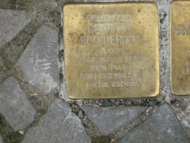 Stolperstein für Hermann Goldberger. Copyright: MTS