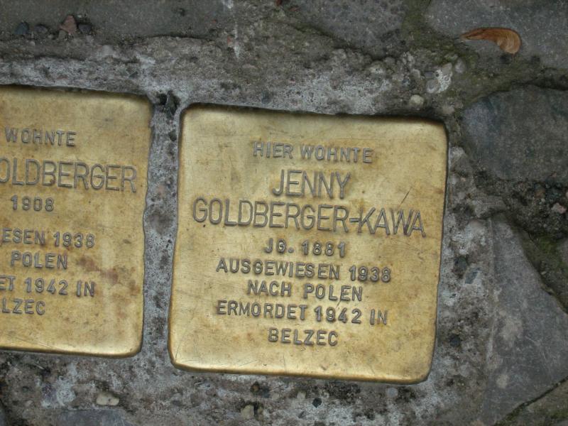 Stolperstein für Jenny Goldberger-Kawa. Copyright: MTS