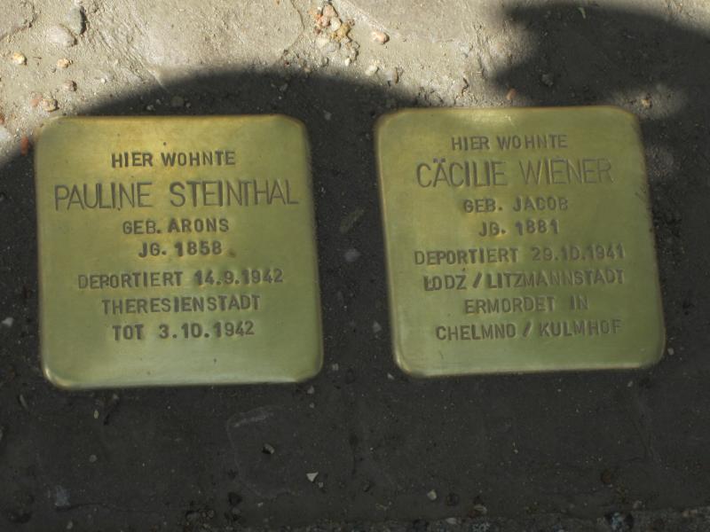 Stolpersteine für Pauline Steinthal und Cäcilie Wiener. Copyright: MTS
