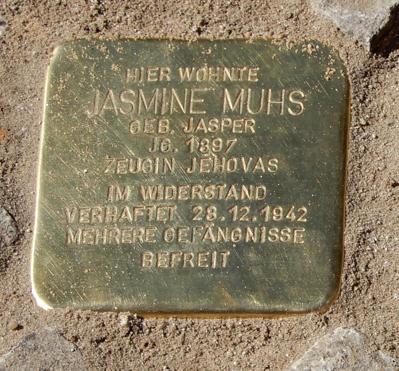 Stolperstein für Jasmine Muhs © Initiative