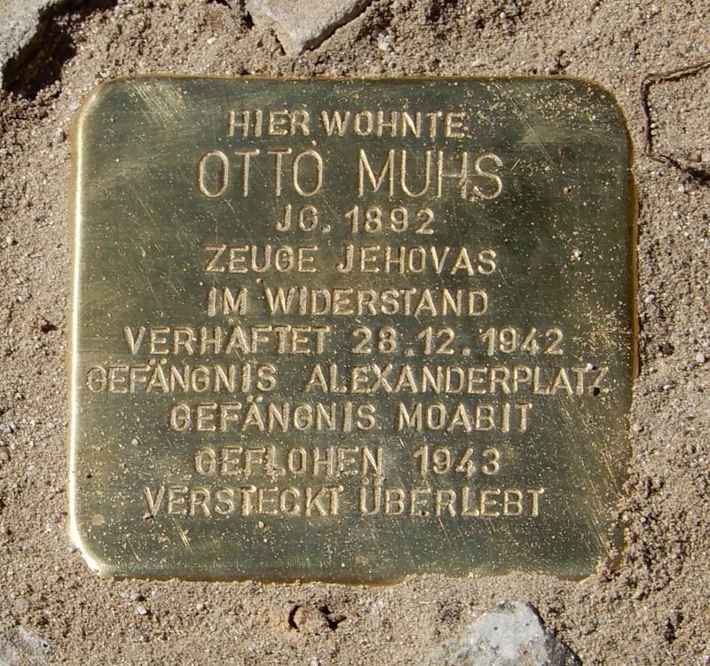 Stolperstein Otto Muhs © Initiative Spandau