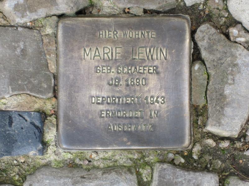 Stolperstein für Marie Lewin. Copyright: MTS