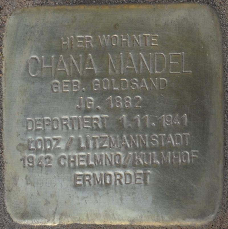 Stolperstein Chana Mandel - Bild: Stolpersteine-Initiative CW, Hupka
