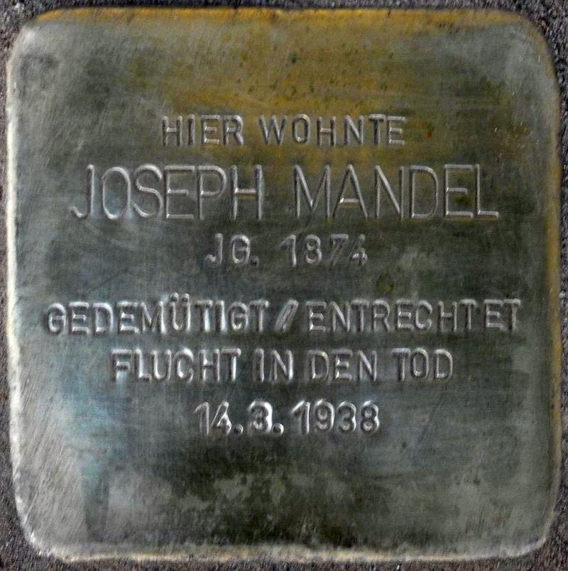 Stolperstein Joseph Mandel - Bild: Stolpersteine-Initiative CW, Hupka